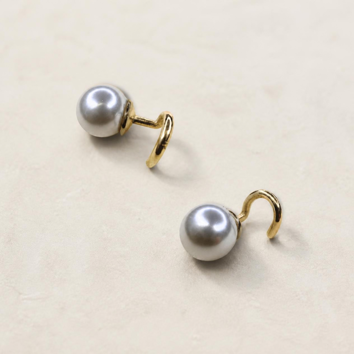Paire de boucles d'oreilles Sofia en vermeil, perle en cristal nacré 6 mm