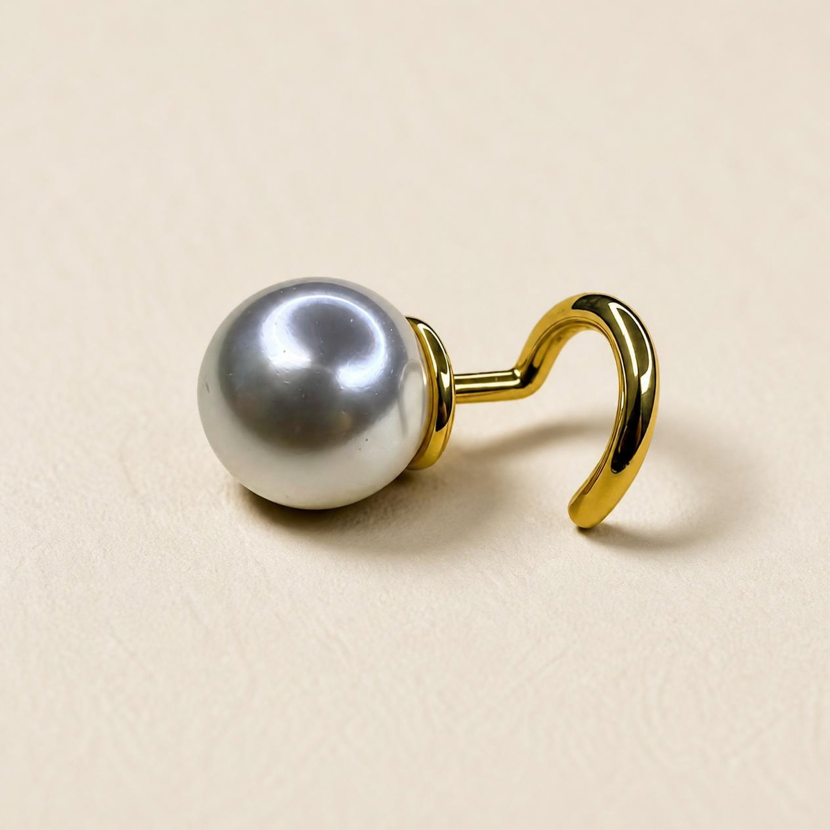Boucle d'oreille Sofia en vermeil, perle en cristal nacré 6 mm