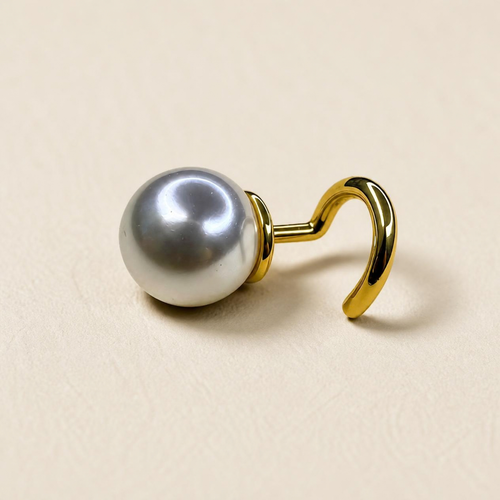 Boucle d'oreille Sofia en vermeil, perle en cristal nacré 6 mm